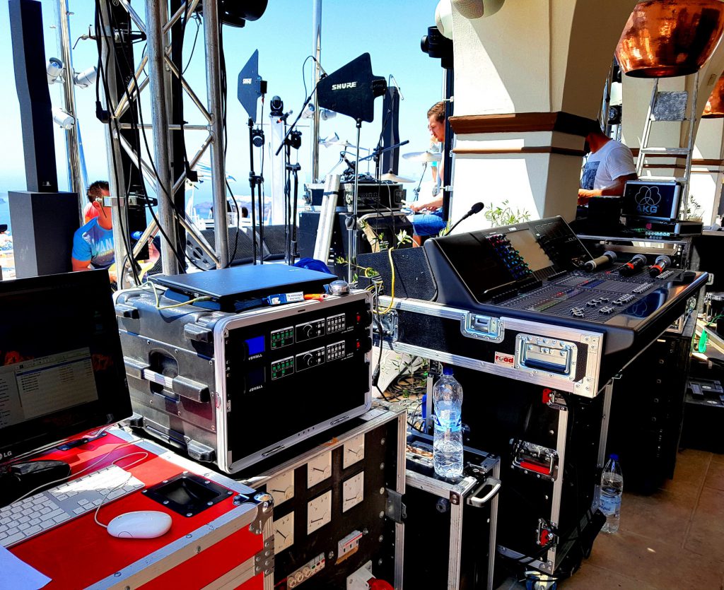Audio, lights & PA systems to rent in Santorini - Greece by pro-support Co
