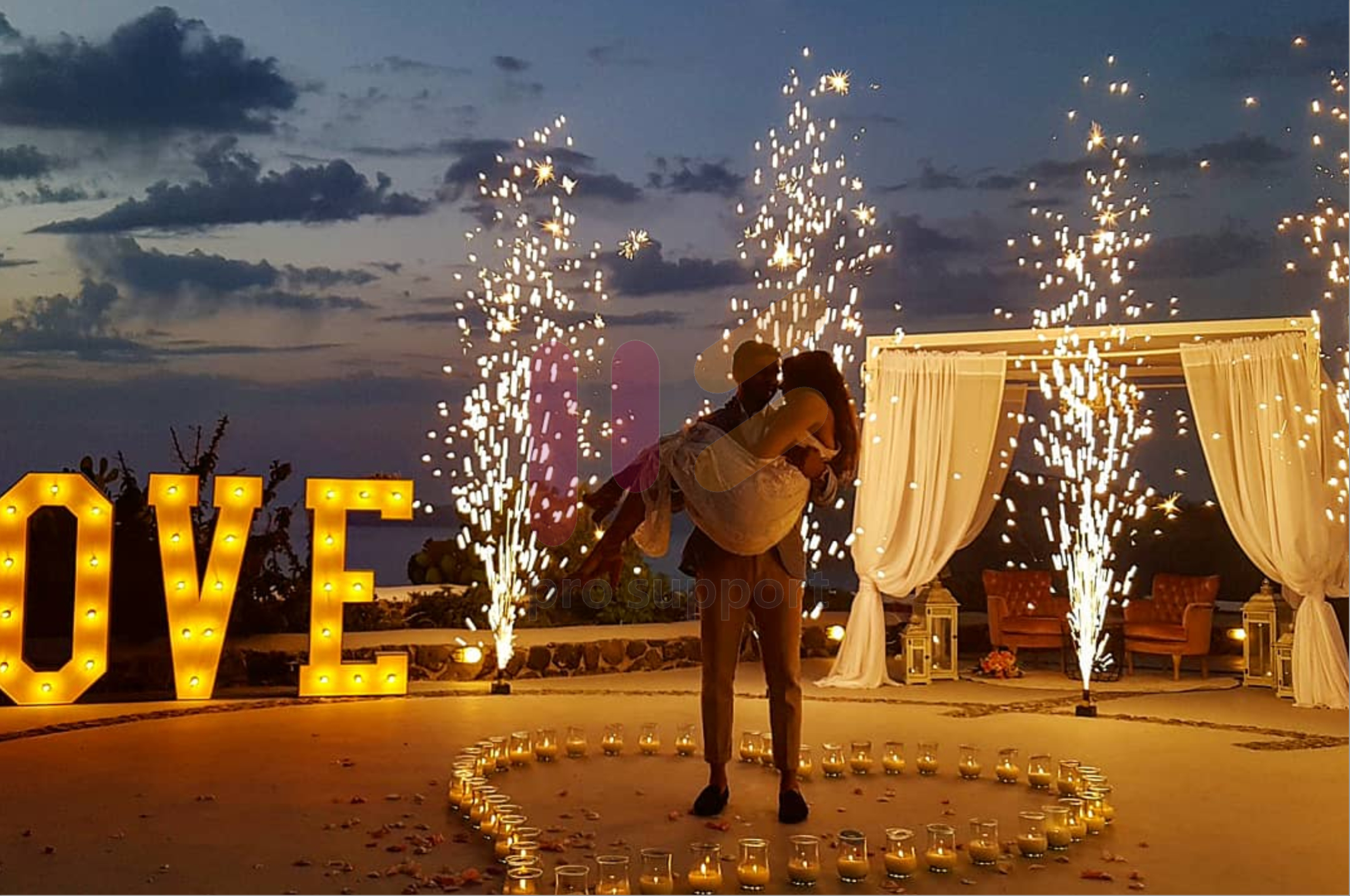 Special FX for a wedding in Santorini - Greece by pro-support Co